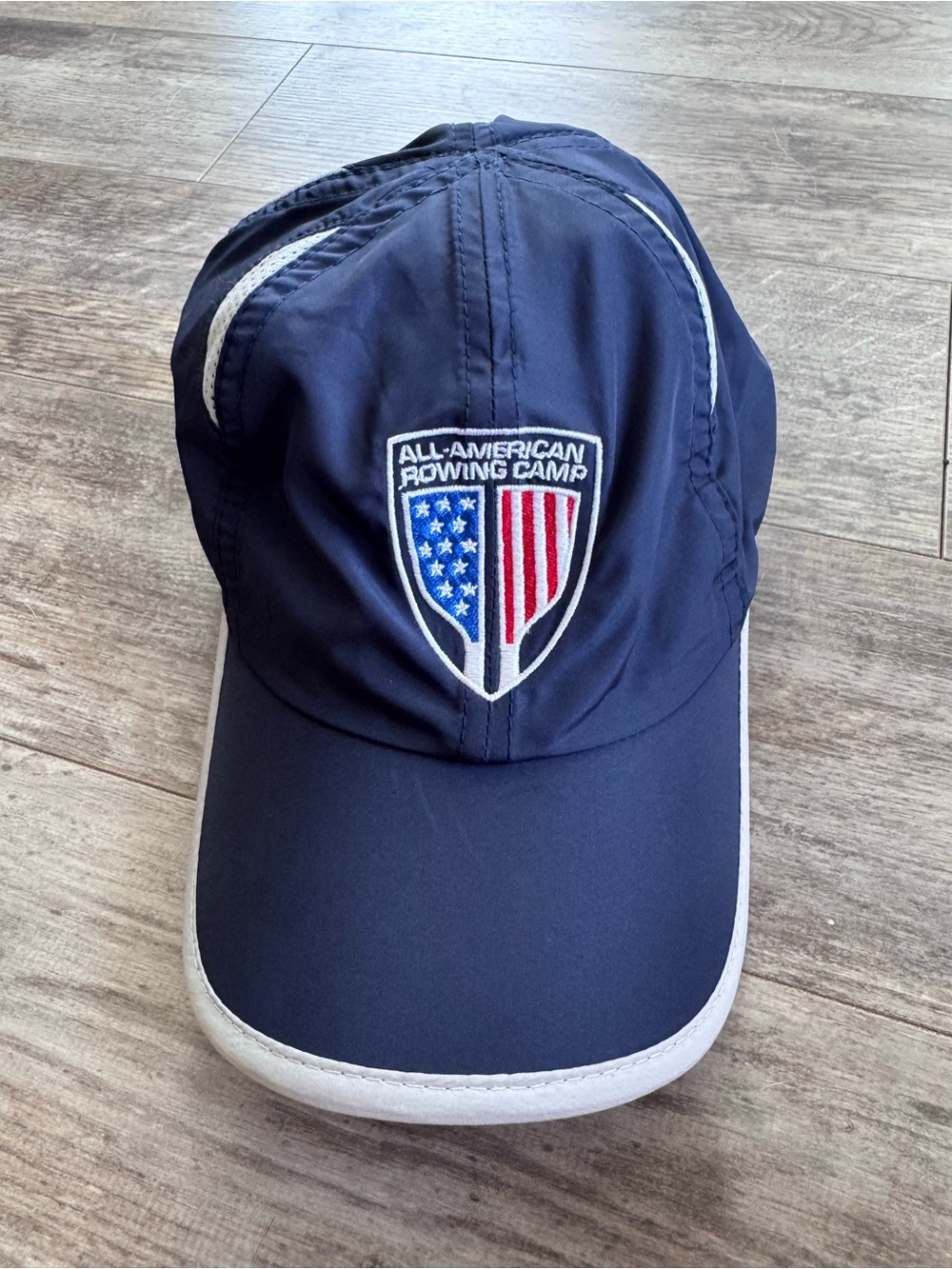 Hit Wear Nylon All-American Rowing Camp Navy Baseball Cap with Flag Patch
